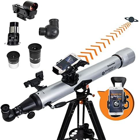 Celestron 22451 StarSense Explorer LT 80AZ Smartphone App-Enabled Telescope – Works with StarSense App to Help You Find Stars, Planets & More – iPhone/Android Compatible