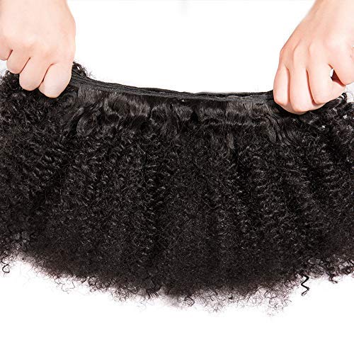 Mongolian Afro Kinky Curly Bundles Human Hair Crochet Hair for Black Women Boho Braids 4B 4C Afro Kinky Bulk Human Virgin Hair Burmese Curly Weave Bundles Human Hair Weft Natural Black 16 18 20 Inch