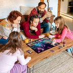 MTG Playmat TCG Playmat -Includes Storage Tube and 7 Dice-Experience Top-Tier Quality and Edge-Locking Waterproof and Non-Slip Mat! (playmat with Zones, Purple fluorescence2)