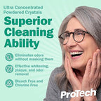 Protech Denture Cleaner (180 Days) Denture Cleanser for Retainers, Mouthguards, and Dentures, Nicotine and Coffee Stains Cleaner, Powder, 6-Month Supply