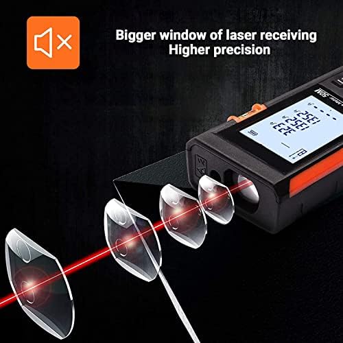Laser Measure Mute Distance with 2 Bubble Levels, Measure Distance, Area and Volume HD50