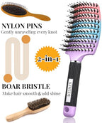 KTKUDY Wet or Dry Detangling Hair Brush for All Hair Types - Eliminates Knots & Reduces Breakage Hairbrush - Tangle Free Detangler Brush For Women Men & Kids, Single, 1 Count
