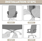 Relief Sculpture Office Chair Slipcovers for Rotating Office Computer Chair Cover with Zipper Universal Office Chair Cover Stretchable for Dogs -Light Gray-Large