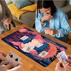 for MTG Game Playmat, for Magic TCG Rubber Play mat,Tabletop Card Playmats with Smooth Surface,Trading Card Inked Game Mat,Battle Game,Art Sun and Moon