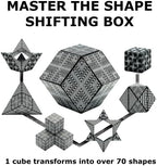 Shashibo Shape Shifting Box - Award-Winning, Patented Fidget Cube w/ 36 Rare Earth Magnets - Transforms Into Over 70 Shapes, Gift Box, Download Fun in Motion Toys Mobile App (Black & White, 2 Pack)
