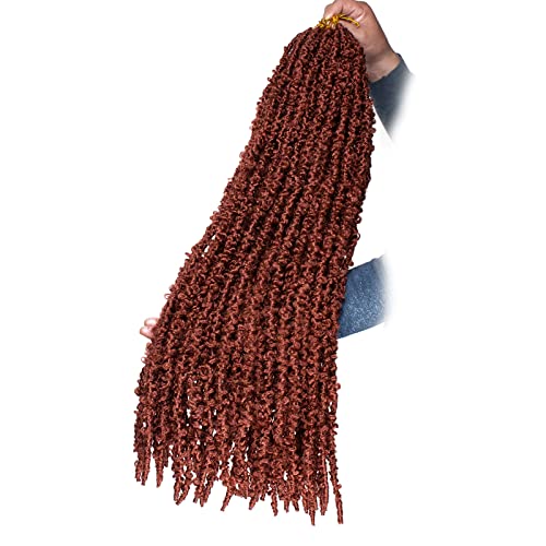 ZRQ 2 Packs 30 Inch Butterfly Locs Crochet Braids Hair, Pre-looped Ginger Distressed Faux Locs 350 Goddess Locs Handmade Boho Soft Locs For Women (2 Packs 350#)