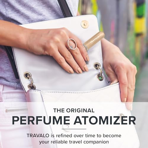 Travalo Classic HD Perfume Atomizer - Elegant Design for Valentine’s Day - Reusable, Airtight, Easy Fill Mini Pump Sprayer with Volume Window - Gold