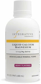 Integrative Therapeutics Liquid Calcium Magnesium - Liquid Supplement that Supports Bone Health* - Includes Vitamin D3 & a Magnesium Complex - Gluten-Free & Dairy-Free - Berry, 16 oz (32 Servings)