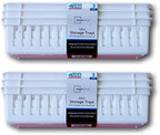Mainstays Slim Plastic Storage Trays Baskets in White- Set of 6