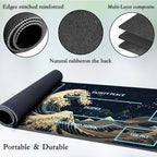 for MTG Game Playmat, for Magic TCG Rubber Play mat,Tabletop Card Playmats with Smooth Surface,Trading Card Inked Game Mat with White Zones,Battle Game,Retro Waves