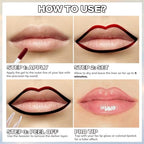 Cilrofelr Peel Off Lip Liner Stain, Long Wear Tattoo Lip Liner with Tweezer, Peel Off Lip Stain with Matte Finish, Long Lasting, Waterproof, Transfer-proof, Highly Pigmented Color (N-Nude Pink)