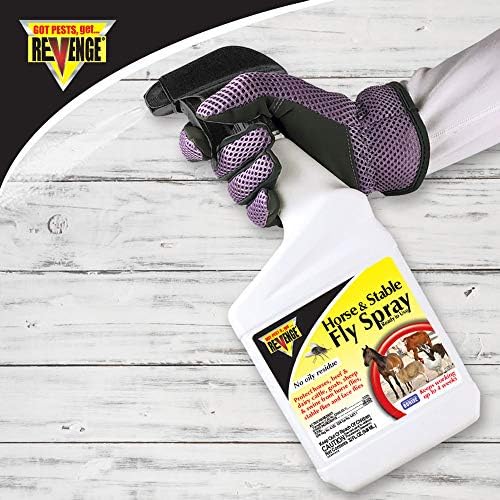 REVENGE Horse & Stable Fly Spray, 32 oz Ready-to-Use, Long Lasting Insecticide Controls and Repels Fleas and Ticks