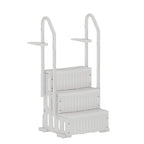 UPHYB Pool Ladder, 3-Step Pool Stairs with Double Handrails and Non-Slip Steps for 36-50” Above Ground and In-Ground Pools, White