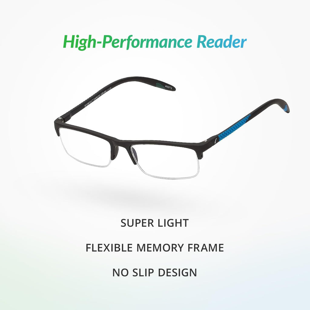 SAV Sportex Ar4150 Reading Glasses - Flexible, Durable, Ultra-Lightweight, High-Performance Readers for Men and Women
