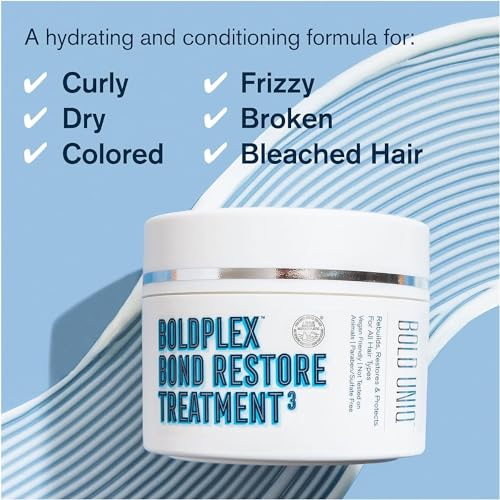 BoldPlex 3 Hair Mask - Deep Conditioner Protein Treatment for Dry, Damaged Hair - Conditioning Moisturizer Products for Curly, Bleached, or Frizzy Hair - Vegan & Cruelty Free - 6.76 Fl Oz