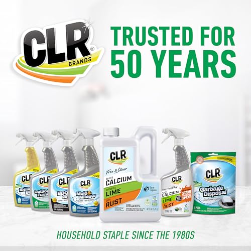 CLR Brands Calcium, Lime & Rust Remover with Cling, 22 oz. Spray Bottle, Adheres to Hard-to-Reach Surfaces, Blasts Calcium, Dissolves Lime Deposits, Zaps Stubborn Rust Stains and Hard Water Deposits