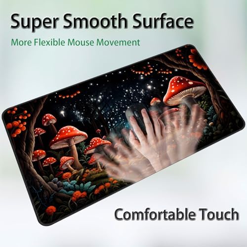 for MTG Game Playmat, for Magic TCG Rubber Play mat,Tabletop Card Playmats with Smooth Surface,Trading Card Inked Game Mat,Battle Game,Forest Musnroom