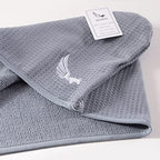 100% Turkish Cotton Hair Towel Wrap for Women,Non Microfiber,Super Absorbent,AntiFrizz,Plopping Hair Drying Waffle Bath Towels for Curly,Long&Thick Hairs,Head Wrap,2 Pack10x26inc (Grey+Grey)
