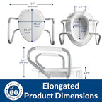 Bemis Assurance 3" Raised Toilet Seat with Handles, Made in USA, Secure Hinges, Clean Shield Guard, Elongated, White