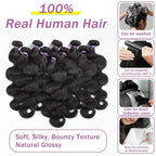 Human Hair Body Wave 3 Bundles 18 20 22 12A Grade 100% Unprocessed Brazilian Virgin Human Hair Body Weave Bundles Double Weft Human Hair Extensions Natural Color for Black Women