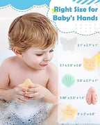 MoHern Konjac Baby Sponge for Bathing, 5Pcs Natural Cute Shapes, Kids Bath sponges for Infants, Toddler Bath time, Plant-Based, Extra Soft