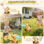 Automatic Bubble Machine Toddler Toys: Giraffe Bubble Lawn Mover Outdoor Toy for 1 2 3 4 5 Year Old Boy Girl - Push or Handheld Bubble Maker Blower for Age 1-3 Kids Birthday Gifts