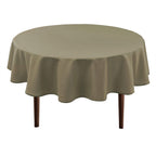 Hiasan Round Tablecloth 60 Inch - Waterproof Stain Resistant Spillproof Polyester Fabric Table Cloth for Dining Room Kitchen Party, Khaki