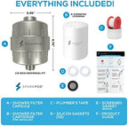 SparkPod 23 Stage Shower Head Filter for Dry Hair and Skin - High Output Universal Shower Filters to Remove Toxic Chemicals, Chlorine & Heavy Metals (Elegant Brushed Nickel)