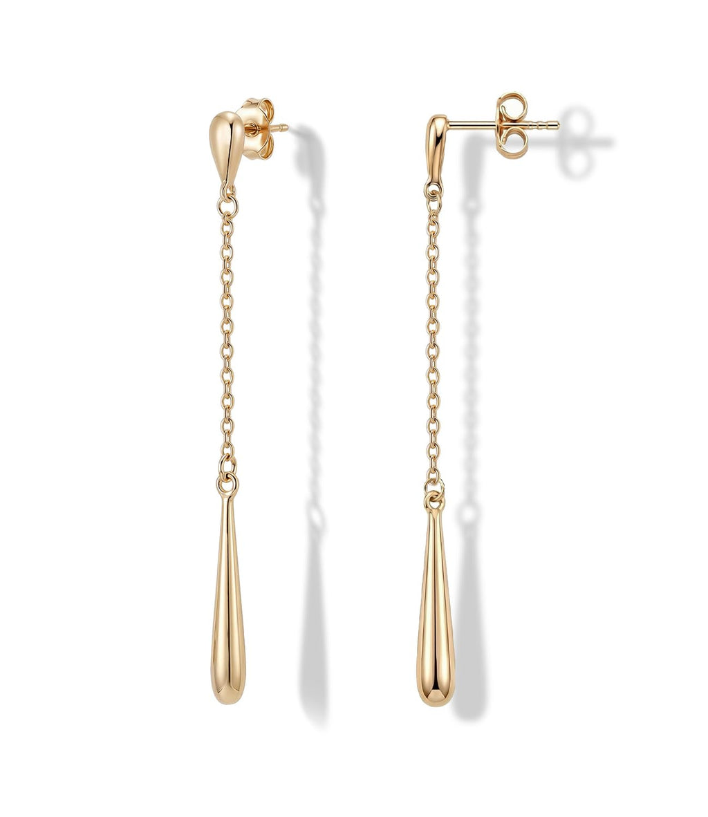 Raneecoco 14K Gold Plated Teardrop Dangle Earrings for Women Yellow