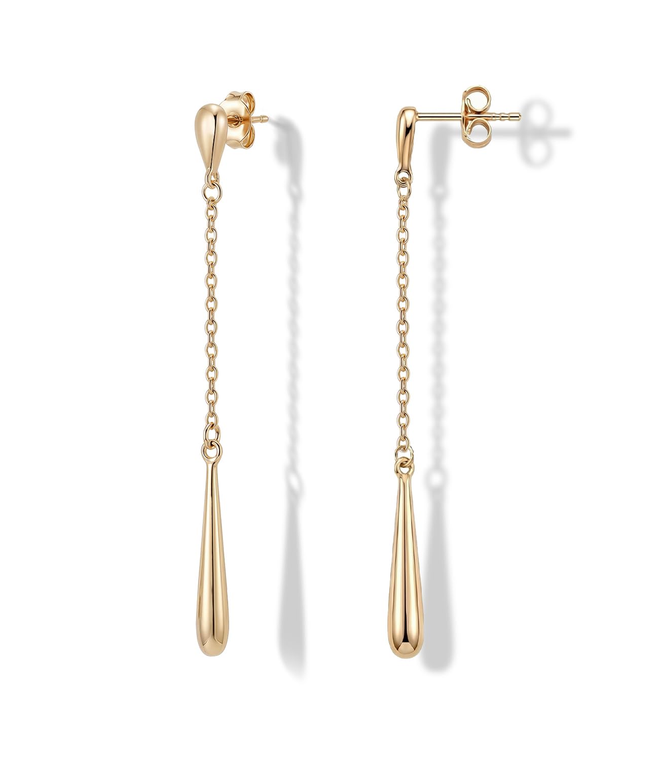 Raneecoco 14K Gold Plated Teardrop Dangle Earrings for Women Yellow