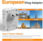 TESSAN European Travel Plug Adapter 2-Pack, US to EU Outlet Adaptor with 4 AC Outlets & 5 USB Ports (3 USB-C 28W), Type C Power Adapter for Italy France Germany Spain Greece Iceland