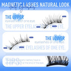 Magnetic Eyelashes Half Lashes Magnetic Eyelashes with Applicator Cat Eye Magnetic Lashes Wispy Magnetic Eyelashes Natural Look No Glue Needed False Eyelashes Magnetic Lashes with Clamp by Eefofnn