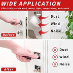 50 Feet D-Shape Rubber Weather Stripping Door Seal Strip, Fingwerk Self-Adhesive Backing Door Weatherstripping for Door Frame Insulation Large Gap, Easy Cut to Size(Black)