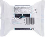 DUDE Wipes - 30 Unscented Face & Body Wipes with Sea Salt & Aloe - Alcohol Free Hypoallergenic Cleansing Wipes