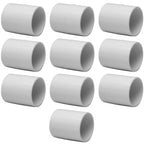 Fitvell 10PCS 1" PVC Pipe Fitting Coupling Connector Adapter Pipe Fitting Slip (Socket x Socket) Schedule 40 White Color