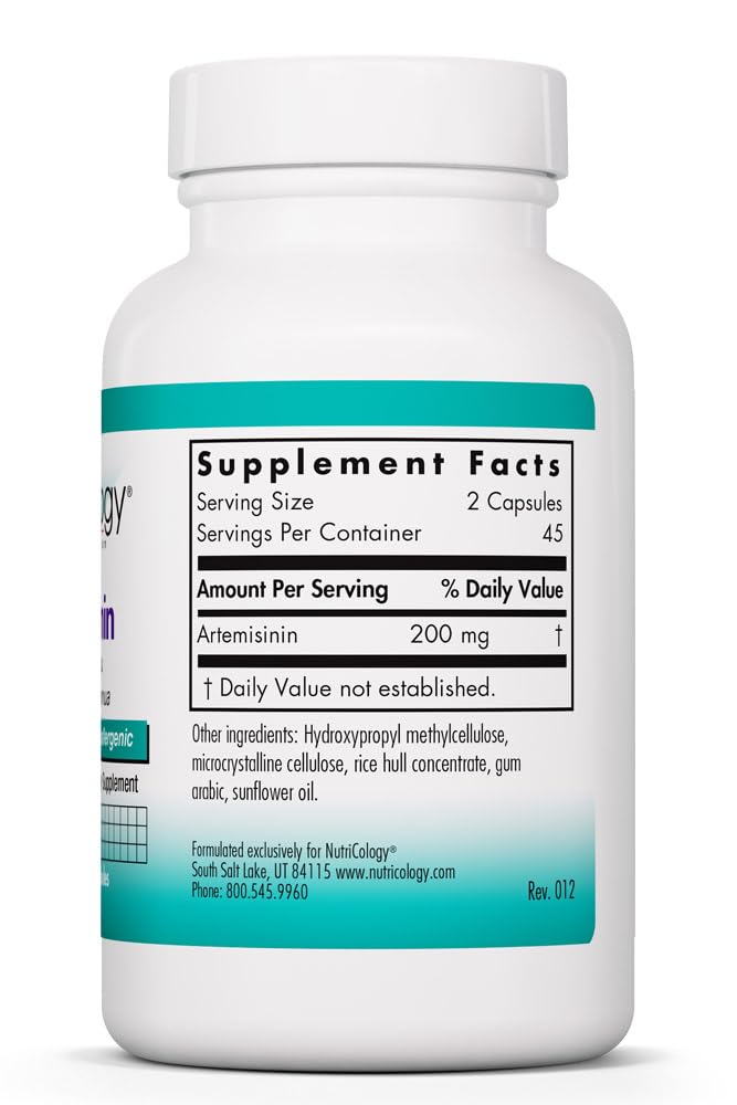 NutriCology Artemisinin - Pure Botanical Formula - Qinghaosu Extract from Artemisia Annua - Gut Microbiome Support - Hypoallergenic - 45 Servings - 90 Capsules