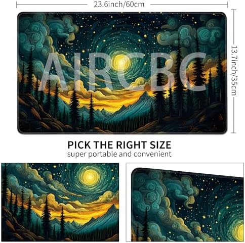 MTG Playmat Non-Slip Rubber Backing Printing Commander Board Game Desk Mat Duel Mat TCG PTCG Playmat 24x14 inches and Free Storage Bags (Valley)
