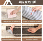 COSY HOMEER Soft Stair Treads 15pcs Non-Slip Carpet Mat 28inX9in Indoor Stair Runners for Wooden Steps,Stair Rugs for Kids and Dogs, 100% Polyester TPE Backing Brown,Square