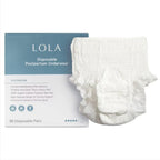 LOLA Postpartum Underwear with Organic Cotton Max Absorbency for Postpartum Bleeding - Pregnancy Hospital Bag Essentials - 10 Count