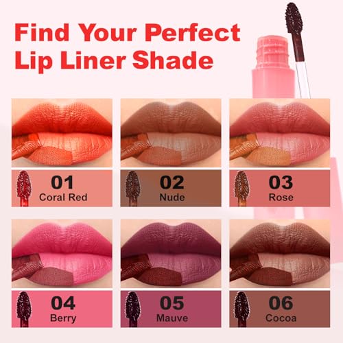 Lip Liner - Lip Stain Peel Off, Long-Lasting Moisturizing Waterproof Lip Stain Transfer-Proof with Matte Finish Stay on All Day (Cocoa, Pack of 1)