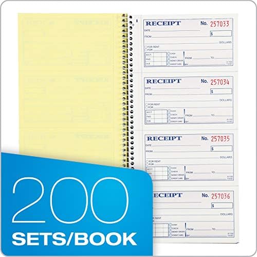Adams Write 'N Stick Message Pad, 2-Part, Carbonless, Blue, 5-1/4" x 11", 200 Sets per Book (SC1153WS) & Money and Rent Receipt Book, 2-Part Carbonless, 5-1/4" x 11", Spiral Bound