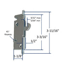 House Guard Sliding Patio Door Handle Set with Mortise Lock, 3-15/16" Screw Hole Spacing, Fits 1-1/4" to 2-1/4" Doors, Reversible Black Aluminum