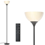 PESRAE Floor Lamp, Remote Control with Stepless Color Temperatures and Brightness, Torchiere lamp for Bedroom, Living Room, Bulb Included (Matte Black)