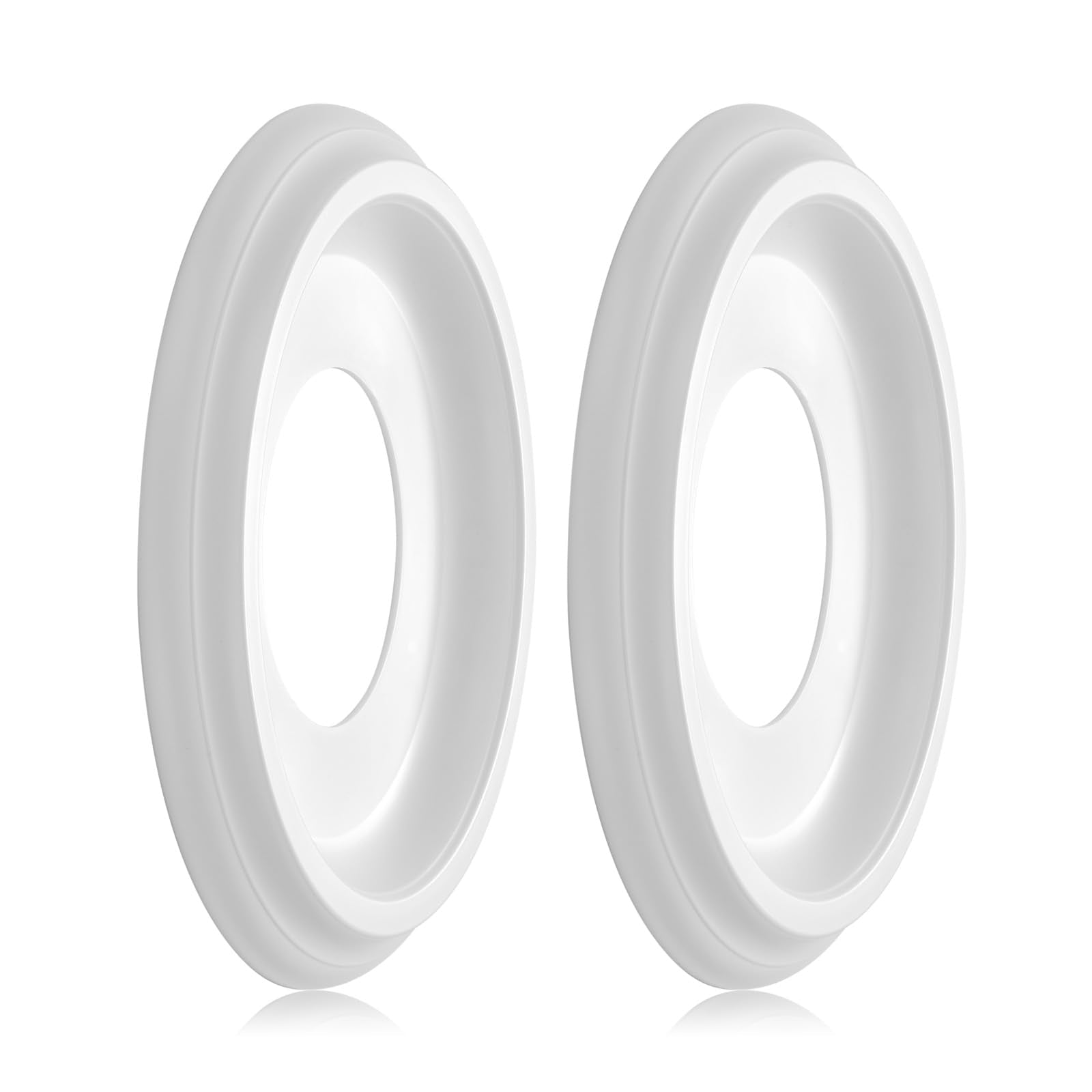 2Packs Molded Nylon Ceiling Medallion for Light Fixtures and Ceiling Fans, 9.8"OD x 4"ID x 0.94"P (Fits Canopies up to7-1/4")（White）
