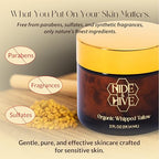Hide & Hive Organic Whipped Tallow Balm – Grass-Fed and Handcrafted Skincare for Sensitive Skin, Face, Lips, and Body – 6 Organic Ingredients, Chemical-Free, Fragrance-Free Deep Hydration – 2oz