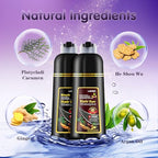 leorx Hair Dye shampoo 3 In 1, Dark Wine Red Instant Herbal Hair Color Shampoo Cover Gray Hair For Women&Men - Color Your Hair with Ease - Tintes Para El Cabello Profesional