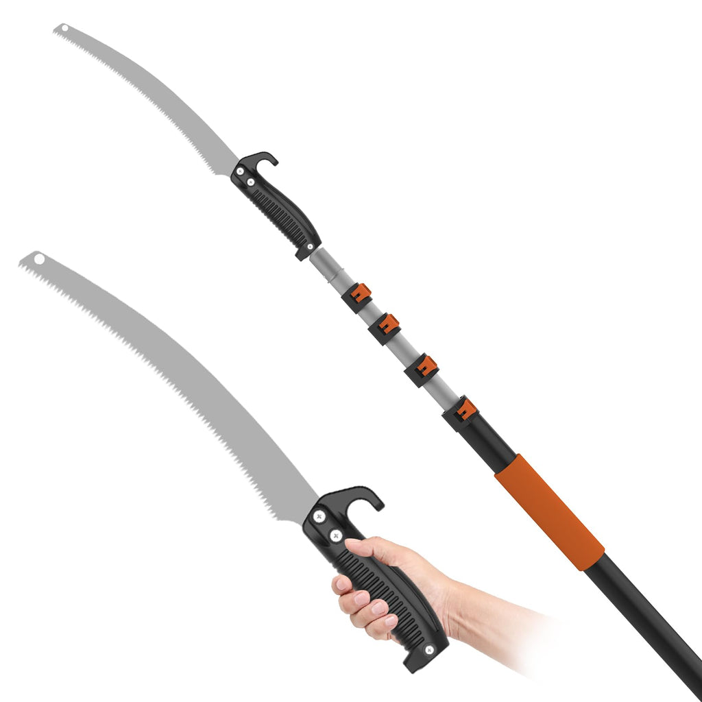 SISUPASSIE 20FT Reach Pole Saw for Tree Trimming, Telescoping Tree Pruner Extendable with 3-12FT Extension Pole, Manual Saw for Garden, Patios, Yard