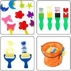 ABEIER Washable Finger Paint Kit for Toddlers, 12 Colors with Paint Tools, Safe Non-Toxic, Baby Safe Paint for Hand and Feet, Mess Free Art Supplies for Kids, DIY Crafts, Kids Gifts, Ages 3+