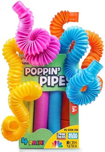 BUNMO Pop Tubes - Sensory Toys - Toddler Toys - Imaginative Play & Stimulating Creative Learning - Hours of Fun for Kids - Tons of Ways to Play - Non-Mouthable Toy 3+ - 30 Pack Large