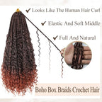 9 Packs Boho Box Braids Crochet Hair 24 Inch Goddess Box Braids Crochet Hair With Curly Ends Synthetic Bohemian Braids Hair Extension For Women (24inch, 1B/350)